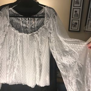 Free People pok-a-dot babydoll Blouse